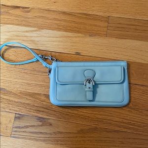 NWOT Light Blue Coach Wristlet